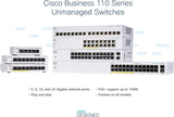 Cisco Business CBS110-5T-D Unmanaged Switch | 5 GE-poorten | Desktop | Ext. Voeding | Beperkte levenslange bescherming (CBS110-5T-D)