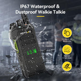 Retevis NR30D Walkie Talkies, DMR Walkie Talkie Voor Lange Afstanden, IP67, 2800 mAh, Digitale AES256 Robuuste 2-Weg Radio met Microfoon Voor de Industrie (4 stuks)