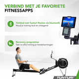 Tunturi Fitrow 80i Roeitrainer - Roeimachine Fitness - Inklapbaar roeiapparaat - 10 Weerstandsniveaus - Luchtweerstand – Bluetooth