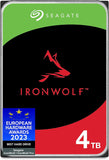 Seagate IronWolf, 4 TB, NAS, interne harde schijf, CMR, 3,5 inch, SATA, 6 Gb/s, 5400 rpm, 256 MB cache, voor RAID-netwerkopslag, 3 jaar reddingsdiensten, FFP (ST4000VNZ06)