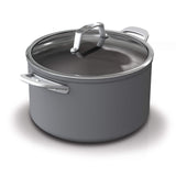 Ninja C30480 Foodi NeverStick Premium 8-kwart voorraadpot met glazen deksel antiaanbak, duurzaam, dubbel geklonken handvat en ovenkluis tot 500 graden, aluminium, leisteen grijs