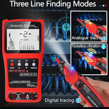Netwerkkabel tester met 3 externe multimeter VFL, CAT5 CAT6 kabel Toner Ethernet-kabeltester, lengtetest, RJ45-netwerktester voor telefoon, ethernet, video, PoE Ethernet-draadtracer glasvezeltester