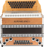 Alpenklang Pro Alpline 34 Eco Harmonika B-Es-As-Des - 46 knoppen (4-rijen, 3-churig) - X-bas gekoppeld en 8 helikon-bassen - inclusief koffer en riem - beuken