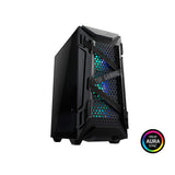 ASUS TUF Gaming GT301 compacte pc-behuizing (mid-toren, zijwand van glas, 120 mm Aura RGB-ventilator, Aura Sync, hoofdtelefoonhouder)