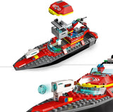 LEGO City Reddingsboot Brand, Bouwpakket voor Kinderen met Drijvende Speelgoed Boot, Jetpack en 3 Minifiguren, Origineel Rollenspel Cadeau voor Jongens en Meisjes vanaf 5 Jaar 60373