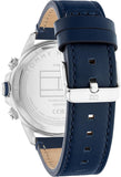 Tommy Hilfiger Analoog multifunctioneel kwartshorloge met marineblauwe leren band voor heren - 1792063