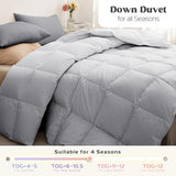 puredown® 7,5 TOG Alle seizoenen 30% dons en 70% veren dekbed/gewatteerde donsbestendige stof wasbaar 135x200cm, lichtgrijs