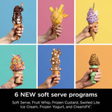 Ninja CREAMi Swirl Ice Cream en Soft Serve Maker, Sorbet, Milkshake, Frozen Yoghurt, Low Calorieën Programma & More, 13-in-1, Soft Serve Handle & (2) CREAMi Swirl 16oz Pints, Voor Kinderen & ALLE