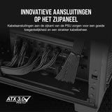 Corsair RM1200x SHIFT Volledig Modulaire ATX-Voeding - Interface Modulaire Zijde - Conform aan ATX 3.0 en PCIe 5.0 - Zero RPM-Fanmodus - 80 PLUS Gold Efficiency - Zwart 1200 Watts