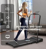 AJUMKER loopband inklapbaar met display en afstandsbediening 1-12KM/U treadmill 2.0PK geluidsarm ruim Walking Pad voor thuis en kantoor ruimtebesparend geen installatie Maximaal (black)