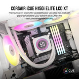 Corsair iCUE H150i ELITE LCD XT Vloeibare CPU Koeler met Display - IPS LCD-Scherm - Drie AF120 RGB ELITE Ventilatoren - 397mm Radiator - Intel® LGA 1700, AMD® AM5, en meer - Wit