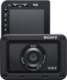 Sony RX0 II Creator Kit ultracompacte digitale camera (15,3 MP, 24 mm F4 lens van 1 inch), 4K, waterdicht, 180° display, met VCT-SGR1 handgreep. accu en microfoonhouder, zwart