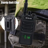 Retevis RT86 Walkie Talkie voor Lange Afstanden, Walkietalkie voor Zwaar Gebruik met Luidsprekermic, 2600mAh Draagbare Bidirectionele Radio, Draadloze Kloon Noodradio voor Productie(Zwart, 2Stuks)