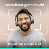 Logitech Brio 4K Webcam, Video Calling, Noise Cancelling Microphone, Automatic HD Light Correction, Wide Field of View, for Microsoft Teams, Zoom, Google Voice, Google Meet, PC/Mac/Laptop/Macbook