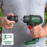 Bosch accuschroefboormachine AdvancedDrill 18V-80 QuickSnap (boren en schroeven; met haaks, excentrisch en magnetisch opzetstuk; extra handgreep; met accu en oplader)