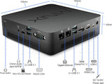 MINIX NGC-7 Pro Mini PC i7-10510U,16GB/512GB M.2 NVMe SSD Windows 11 Pro Mini Computer, Triple 4K @ 60Hz Display/HDMI 2.0/USB-C/DP/2xGigabit Ethernet/4USB 3.1. Ondersteuning 4G LTE, Auto Power On.