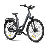 ADO E-bike Air28 Pro Elektrische fiets, Pedelec riemaandrijving, stadsfiets, e-bike 28 inch, 1 versnelling, automatische schakeling, Bafang achtermotor, bagagedrager, e-bike voor dames en heren