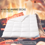 Koru Style Premium donsdekbed 135 x 200 cm - 100% dons - dekbed winter - donsdekbed 135 x 200 cm - Made in Germany - warmteklasse 3 (warm)