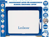 LEXIBOOK JC598i3 - Tweetalige educatieve laptop met 124 activiteiten voor leren, spelen en muziek - blauw/wit (tweetalig Duits en Engels)