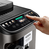 De'Longhi Magnifica Evo Next ECAM312.80.TB Volautomatische espressomachine met melkopschuimer, koffiebonenmachine voor koffie en cappuccino met intuïtief touch-display, 1450 W, zwart/titanium