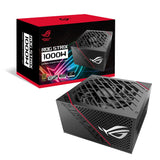 ASUS ROG Strix 1000 W Gold voeding (ROG-radiatoren, axiale ventilatoren met dubbele kogellagers, 0dB-technologie, 80 plus gouden certificering, modulaire kabels)