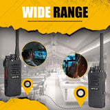 Retevis NR630 Walkie Talkie, Portofoon Lange Afstand IP67 Waterbestendig, Ruisonderdrukkende 2800 mAh, VOX, Robuuste Walkie Talkie met Headset voor Bar, Restaurant (Zwart, 2 Stuks)