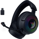 Razer Kraken V4 - Draadloze Gaming Headset (3 Modes Connectiviteit, TriForce 40mm Drivers, 9-Zone RGB Earcup Verlichting, Mix & Volume aanpassingen, THX Spatial Audio) Zwart