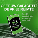 Seagate BarraCuda, 1 TB, Interne Harde Schijf, 2,5", SATA 6 GB/s, 5400 RPM, 128 MB cache, voor PC & laptop, FFP (ST1000LM048)