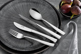 Sola Lotus Bestekset 8 Persoons - 70 Delig RVS Bestek Set - Zilverwit Edelstaal 18/10 - Vaatwasserbestendig - Zilver