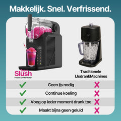 Seeger SuperSlush Machine, 2 Liter, 7-in-1, Geen IJs Nodig, 7 Programma's, InstantFreeze 15 min, Slush Puppy Maker, Slushi, Slushie, Cocktails, Granita, Frappé, Milkshakes en meer, Zwart, SLFRZ1BK