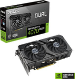 ASUS Dual GeForce RTX 4070 Super EVO 12GB GDDR6X (PCIe 4.0, 12GB GDDR6X, DLSS 3, HDMI 2.1a, DisplayPort 1.4a, 2,5 sleuven, design Axial-Tech, 0dB)