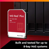 Western Digital WD Red Plus NAS Harde Schijf 2 TB (NASware Firmware Voor Compatibiliteit; 3,5 Inch; 5400 RPM; 64 MB Cache; SATA 6 Gb/s; CMR; Werkbelasting 180 TB/Jaar)