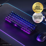 SteelSeries Apex Pro Mini Wireless HyperMagnetic-gamingtoetsenbord – 's Werelds snelste toetsenbord – Compact 60%-ontwerp – RGB – PBT-keycaps – Bluetooth – 2,4-GHz – USB-C – Duitse QWERTZ-indeling