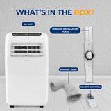 SereneLife SLACHT128.5 Draagbare airconditioning, koelunit en compacte verwarming voor thuis met ingebouwde luchtontvochtiger en ventilatormodi, incl. montageset in
