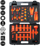 MJW Geïsoleerde gereedschapsset 1/2 inch VDE 1000 V dop 1/2 inch 6-hoek 10 | 12 | 13 | 14 | 17 | 19 | 22 | 24