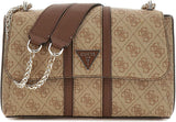 GUESS Noreen Logo Convertible Crossbody Flap Latte Logo/Brown