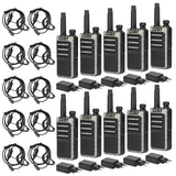 Retevis RB666 Walkie Talkie Professional, PMR446 Draadloze Kloon Portofoon Oplaadbare Snellader, VOX Draagbare Walkietalkie met Oortjes voor School, Hotel (10 Stuks, Zwart)