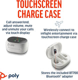 Poly Voyager Free 60+ UC True Wireless Earbuds - Ruisonderdrukkende microfoons voor heldere gesprekken - ANC - Touchscreen Charge Case - Werkt met iPhone, Android, PC/Mac - Teams gecertificeerd - Wit