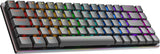 Ranked G65 Guardian 65% | Volledig Aluminium Frame | Hot-Swappable Mechanisch Gamingtoetsenbord | 68 Toetsen RGB LED voor PC/Mac | QWERTY ANSI US lay-out (Zwart, Gateron Low Profile Brown)