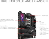 ASUS ROG STRIX X670E-E Gaming WIFI Moederbord Socket AMD AM5 (Ryzen 7000, ATX, DDR5 geheugen, 4x M.2, USB 3.2 Gen 2x2, PCIe 5.0, Q-Release, M.2-Combo-Sink, WiFi 6E, Aura Sync)