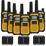 Retevis RB648 Walkie Talkies, IP67 Waterdichte Portofoon, Heavy Duty, 2000 mAh, Trillingen SOS VOX USB-C, Lange Afstand Walkie-Talkie Robuust voor Magazijn, Industrie (6 Stuks, Geel)