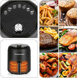 GOURMETmaxx hetelucht friteuse 2.3l | Ideaal om te bakken, grillen, braden enz. | 8 verschillende programma's | Bijzonder vetarm en zachte bereiding | Timer | Automatische uitschakeling | 1000W [Zwart]