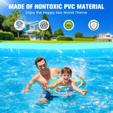 DeeprBling Inflatable Pool with Seat and Pool Lighting, 265 x 165 x 63.5 cm, Large Inflatable Swimming Pool for Adults, 1400 L Thick Inflatable Garden Pool, Family Pool for Outdoor Garden