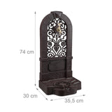 Relaxdays waterbron antiek, voor tuin, terras, nostalgie, staand, HBD 74 x 36 x 30 cm, waterornament buiten, bruin