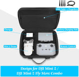 ProCase EVA Draagtas voor DJI Mini 2 / DJI Mini 2 Fly More Combo en Accessoires, Harde Schokbestendige Hoes Hoesje Case Koffer Beschermhoes met Schouderriem -Zwart