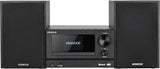 KENWOOD, Micro HiFi-stereo-installatie M-7000S met internetradio-ontvanger, DAB+ of FM, cd-speler en USB-aansluiting, verbinding met Spotify en Bluetooth, podcast-speler, wekkerfunctie, zwart