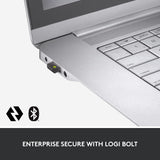 Logitech MX Keys Combo for Business | Gen 2.Conçu pour les entreprises. Clavier et Souris sans fil avec Repose-poignet, Bluetooth, Logi Bolt, Silencieux, Windows/Mac/Chrome/Linux, QWERTY ITA - Gris