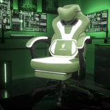 Dowinx Gamingstoel, stof met voetensteun, grote en hoge gamingstoel voor zware mensen, computer/pc-gamingstoel voor volwassenen met massage (groen)