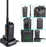 Retevis RT86 Walkie-Talkies, Walkie Talkie Lange Afstand, 2600mAh Oplaadbaar, Robuuste Portofoon Professioneel voor Logistiek (Zwart, 3 Stuks) (Met oortje)