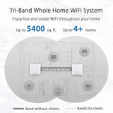 ASUS ZenWiFi AC Tri-Band Mesh WiFi6 (CT8 White 1PK), Dekking tot 1.350 sq.ft of 3+kamers, 3Gbps, WiFi, Levensduur gratis netwerkbeveiliging en ouderlijk toezicht, 4X gigabit-poorten, 3 SSID's